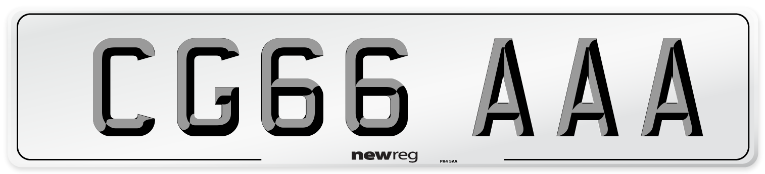 CG66 AAA Number Plate from New Reg